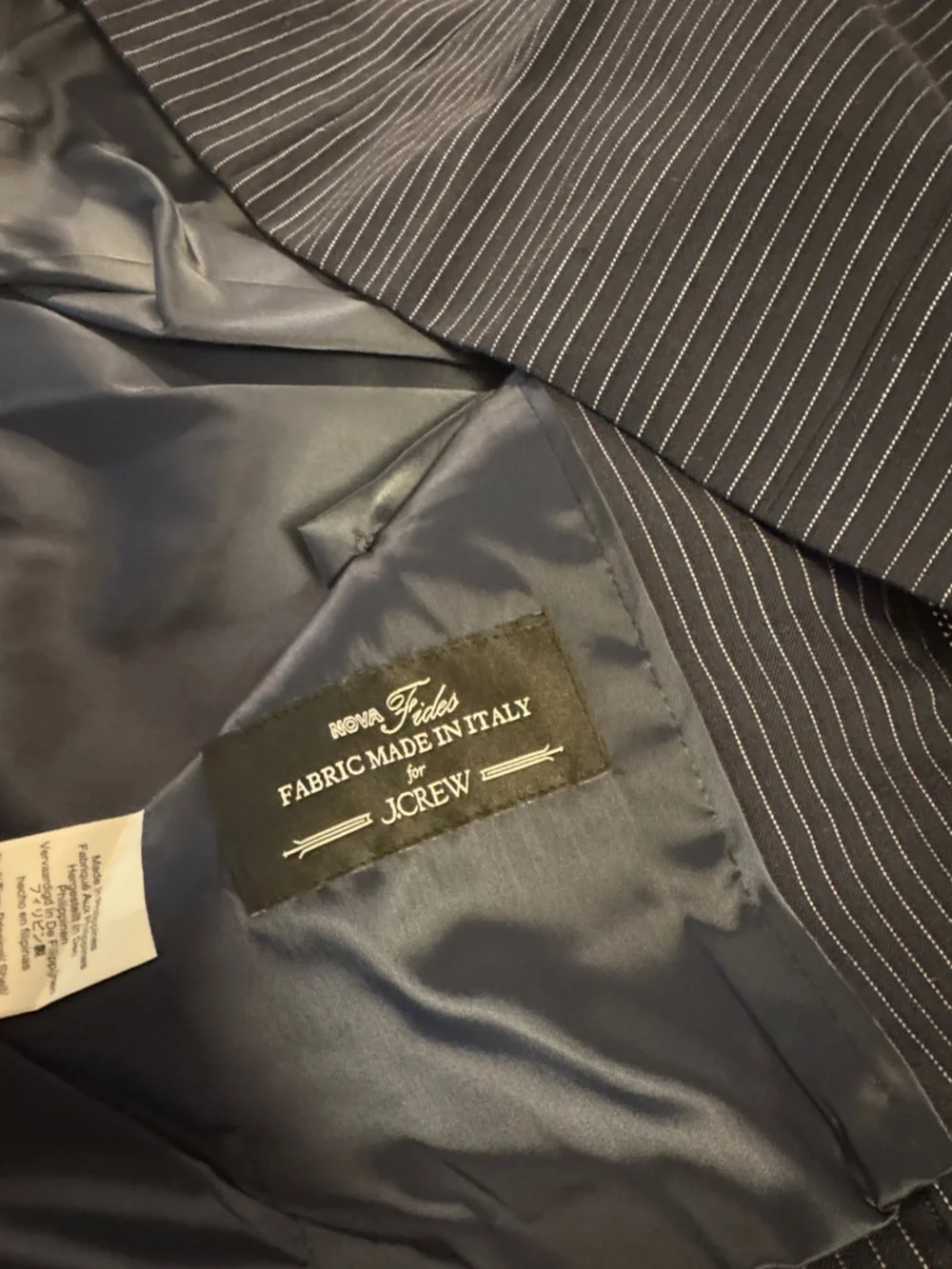 J.Crew Structured jacket in Italian studio wool blend pinstriped CS652